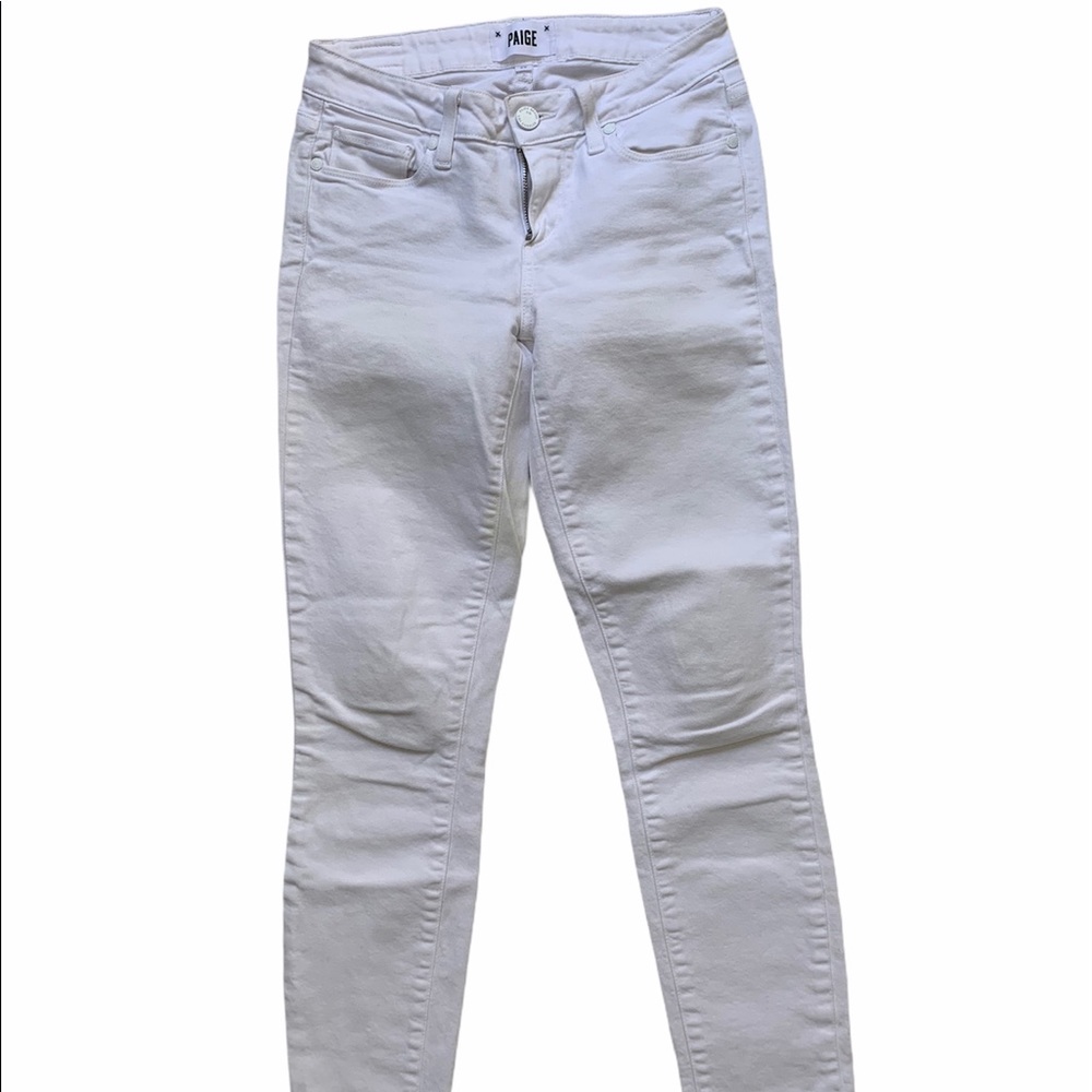 PAIGE Vergdugo crop white jeans